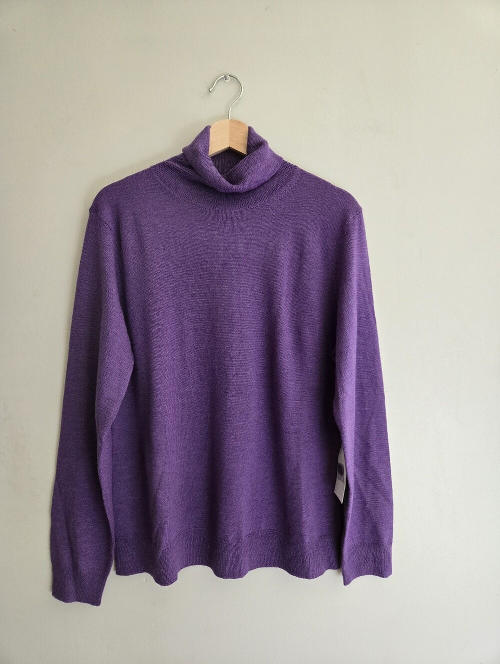 Merino Wool Sutton Studio Vintage Purple Sweater XL NWT Italian Yarn Soft Luxe